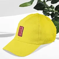 CLASSYMESSI Men's and Women's Baseball Cap Adjustable Buckle Free Sizes Cotton Caps for All Indoor Outdoor Activities (White Yellow)-thumb3