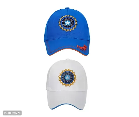 Baseball Caps for Men and Women VIRAT Cotton Blend Caps Men for All Sports Workouts Gym Running Cricket Caps for Boys and Girls Use (IND Blue White)
