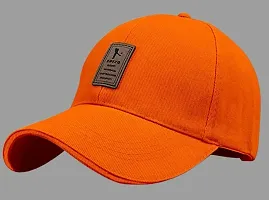 EDIKO Cap Combo Pack of 2 Cotton Cap for Men's and Women's (Black  Orange)-thumb1