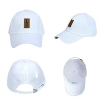 EDIKO Cap Combo Pack of 2 Cotton Cap for Men's and Women's (White  Orange)-thumb4