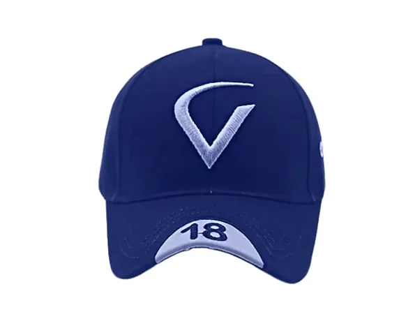 Cap for Men and Women VIRAT Blend Cap Use for Sports Cricket All Outdoor Indoor Activities (Blue V)