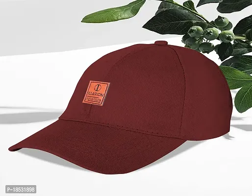 CLASSYMESSI Caps Fit for Mens and Womens Quick Drying Adjustable UV- Protection Baseball Stylish Pure Cotton Caps Men - Maroon-thumb5