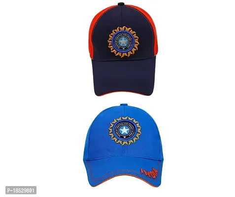 CLASSYMESSI Men's and Women's India Cricket Cap Genuine Quality Original Cap for All Cricket Fans Sports Cap (RED Blue)-thumb0