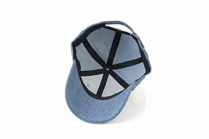 Baseball Self Design Unisex Cap for Men and Women Genuine Cotton Jeans in Light Weight Stylish Cap (Light Blue)-thumb2