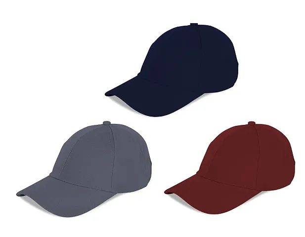 Baseball Combo Pack of 3 Caps for Mens and Womens UV- Protection Stylish Cotton Blend Caps Men for All Fashions Caps for Boys and Girls