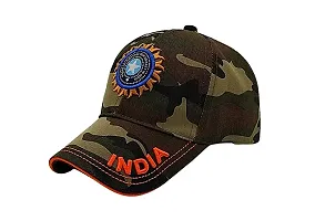 CLASSYMESSI Men's and Women's India Cricket Cap Genuine Quality Original Cap for All Cricket Fans Sports Cap (Black Army)-thumb2