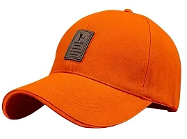 EDIKO Cap Combo Pack of 2 Cotton Cap for Men's and Women's (White  Orange)-thumb1