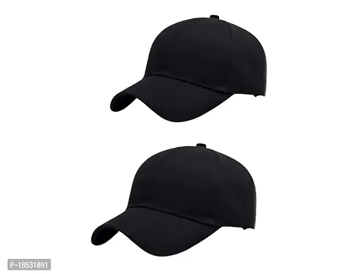 Baseball Combo Caps for Mens and Womens UV- Protection Stylish Cotton Blend Caps Men for All Fashions Caps for Boys and Girls (Black  Black)