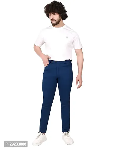 Men's Solid Cotton Blend Trouser Pants, Comfortable Regular fit Trouser, Formal Trouser