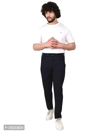 Men's Solid Cotton Blend Trouser Pants, Comfortable Regular fit Trouser, Formal Trouser