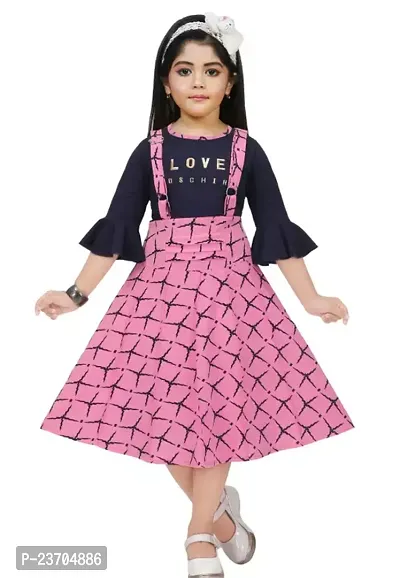 Trendy Cotton Fit And Flare Dress For Girls-thumb0