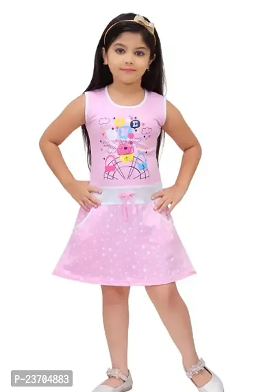 Trendy Cotton Fit And Flare Dress For Girls