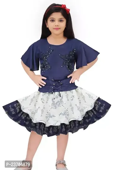 Trendy Cotton Fit And Flare Dress For Girls