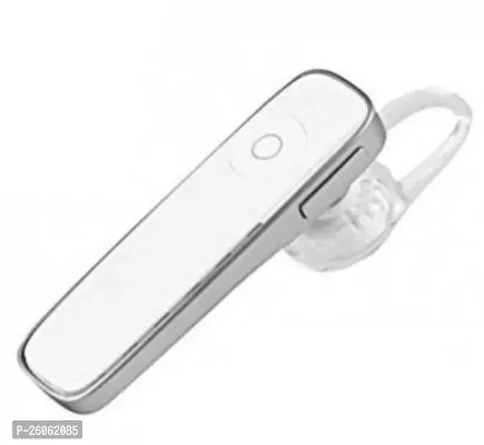 Stylish Single Ear Bluetooth Wireless Headset with Mic -White, In the Ear