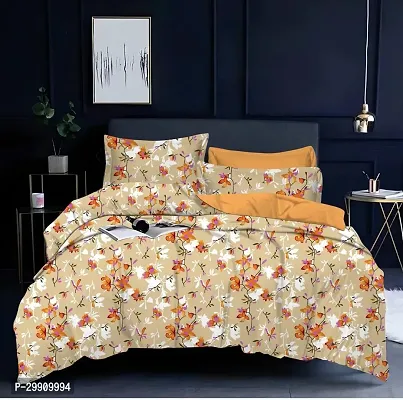 Trendy Polycotton Printed Double Bedsheet With Pillow Cover