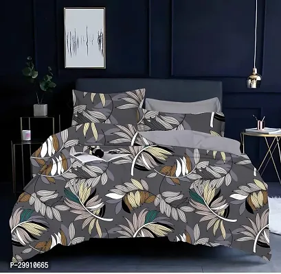 Trendy Polycotton Printed Double Bedsheet With Pillow Cover-thumb0