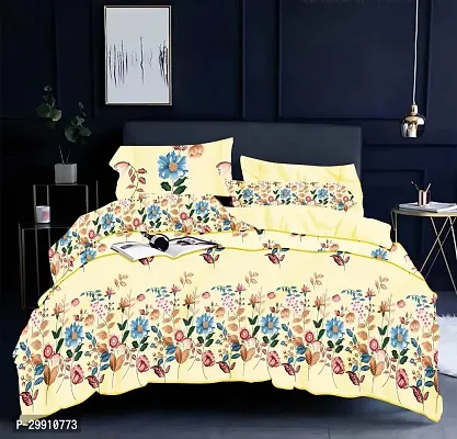 Trendy Polycotton Printed Double Bedsheet With Pillow Cover-thumb0