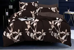 Trendy Polycotton Printed Double Bedsheet With Pillow Cover-thumb2