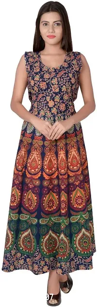 Designer Jaipuri Printed Cotton Kurtas For Women