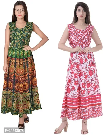 Reliable Printed Cotton Kurta For Women- Pack Of 2-thumb0