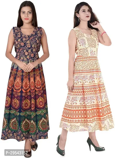 Reliable Printed Cotton Kurta For Women- Pack Of 2-thumb0