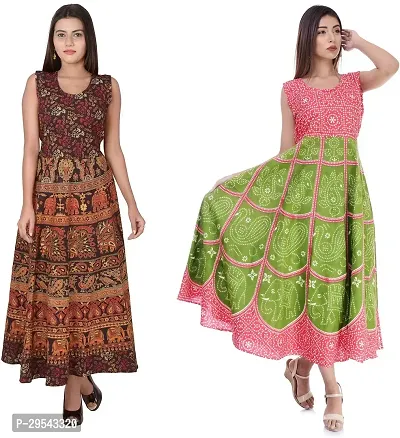 Reliable Printed Cotton Kurta For Women- Pack Of 2-thumb0