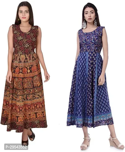 Reliable Printed Cotton Kurta For Women- Pack Of 2-thumb0