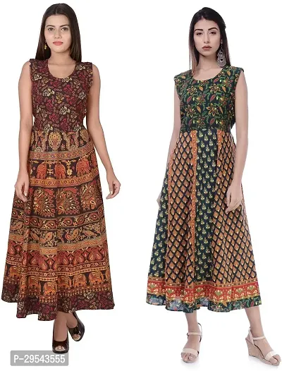 Reliable Printed Cotton Kurta For Women- Pack Of 2-thumb0