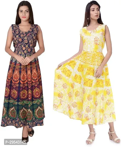 Reliable Printed Cotton Kurta For Women- Pack Of 2-thumb0