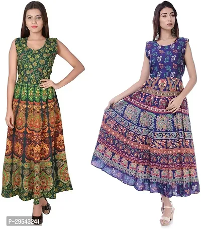 Reliable Printed Cotton Kurta For Women- Pack Of 2-thumb0