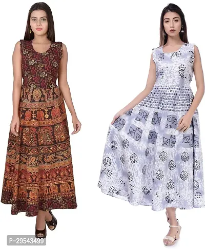 Reliable Printed Cotton Kurta For Women- Pack Of 2-thumb0