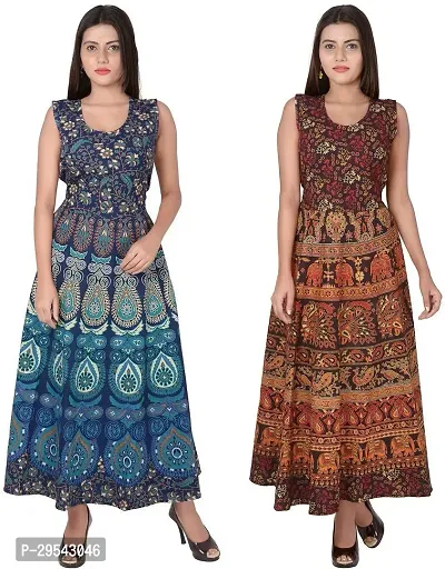 Reliable Printed Cotton Kurta For Women- Pack Of 2-thumb0