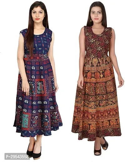 Reliable Printed Cotton Kurta For Women- Pack Of 2-thumb0