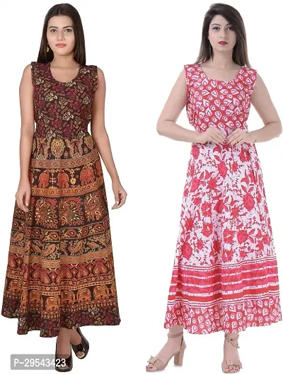 Reliable Printed Cotton Kurta For Women- Pack Of 2-thumb0