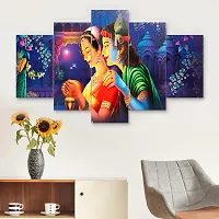 VAIBHAV Craft Set of Five Framed Wall Painting for Home Decoration , Paintings for Living room , Bedroom , Big Size 3D Scenery ( 17x30 inch)-thumb3