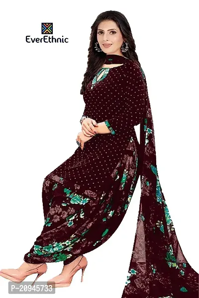 Elegant  Crepe  Dress Material with Dupatta For Women-thumb0