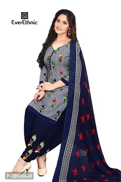 Elegant  Crepe  Dress Material with Dupatta For Women