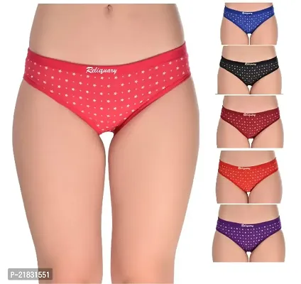 Star Dot Panty Women Hipster Cotton Blend Everyday Girls  Women Panty Multicolor Pack Of 6-thumb0