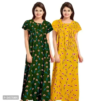 Women Cotton Maxi Nightdress Pack of 2-thumb0