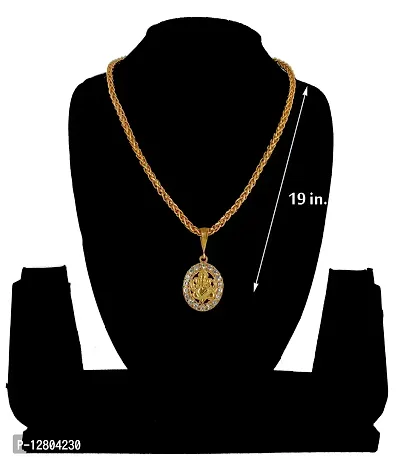 JIPPA Pendant Ganesh Ji Locket Chain Gold Plated Rich Look Long Size Daily Use Jewelry for Men, Boys -100369-thumb4