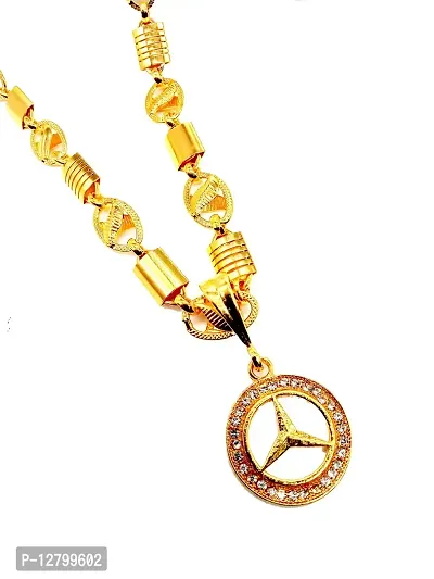 JIPPA Fancy Pendant Locket Chain Gold Plated Rich Look Long Size Daily Use Jewelry for Girls,women-100522