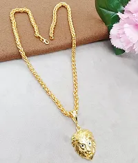 JIPPA Pendant Lion Locket Chain Gold Plated Rich Look Long Size Daily Use Jewelry for Men, Boys -100167-thumb4