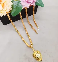 JIPPA Pendant Lion Locket Chain Gold Plated Rich Look Long Size Daily Use Jewelry for Men, Boys -100167-thumb1