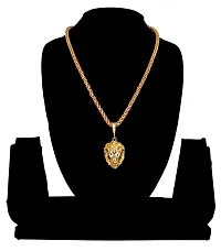 JIPPA Pendant Lion Locket Chain Gold Plated Rich Look Long Size Daily Use Jewelry for Men, Boys -100167-thumb2