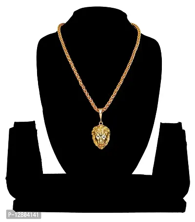 JIPPA Pendant Lion Locket Chain Gold Plated Rich Look Long Size Daily Use Jewelry for Men, Boys -100167-thumb3