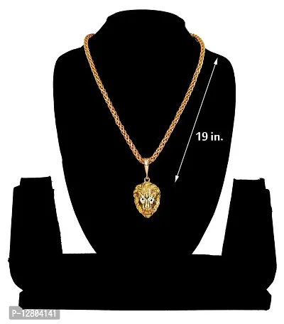 JIPPA Pendant Lion Locket Chain Gold Plated Rich Look Long Size Daily Use Jewelry for Men, Boys -100167-thumb4