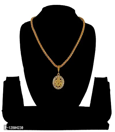 JIPPA Pendant Ganesh Ji Locket Chain Gold Plated Rich Look Long Size Daily Use Jewelry for Men, Boys -100369-thumb3