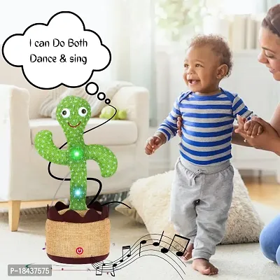 Dancing Cactus Talking Plush Toy with Singing  Recording Function - Repeat What You Say - Pack of 1, Rechargeable Cable Included-thumb4