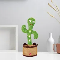 SUPER TOY Dancing Cactus Talking Plush Toy with Singing  Recording Function - Repeat What You Say - Pack of 1, Rechargeable Cable Included-thumb2