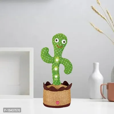 SUPER TOY Dancing Cactus Talking Plush Toy with Singing  Recording Function - Repeat What You Say - Pack of 1, Rechargeable Cable Included-thumb3